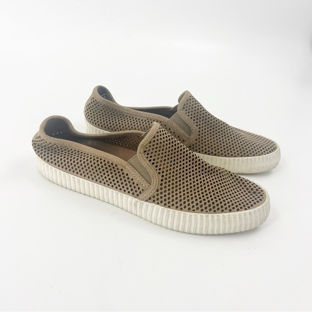 ✅ Frye Camille Women’s Size 8.5 M Slip On Perforated Ash‎ Leather Shoes Sneakers